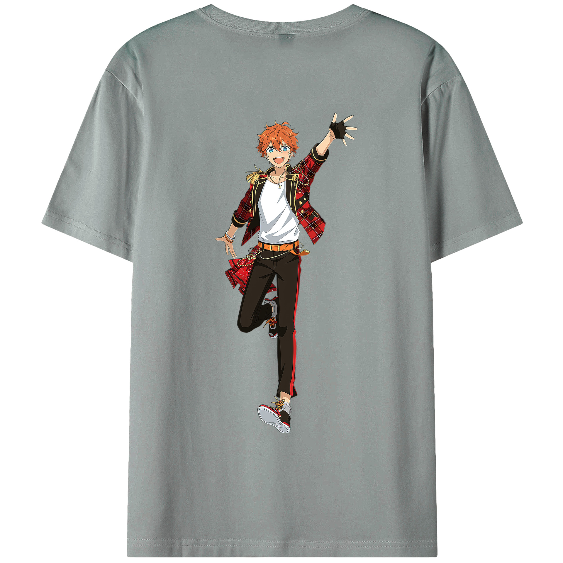 （画像用） あんさんぶるスターズ! Ensemble Stars 綿100％ メンズ半袖Tシャツ（バックプリント） 通気性